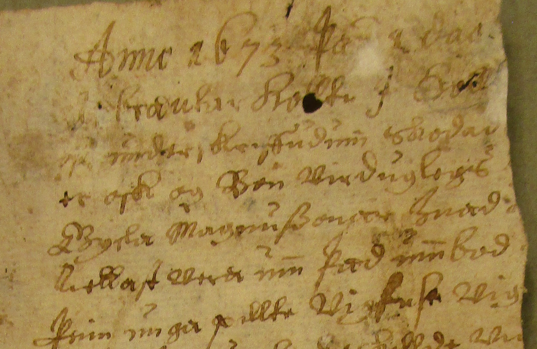 Fragmentet fra bindet i AM 177 fol.