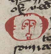 AM 783 4to, bl. 156r - et antropomorf initial.